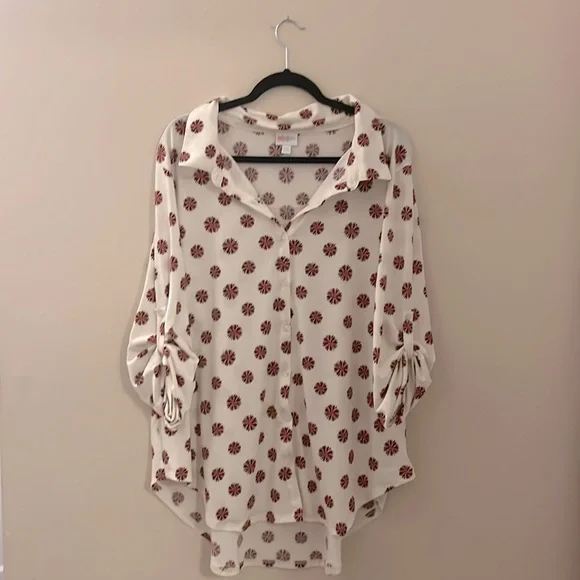Lularoe Valentina knit button up shirt with button up sleeves size 2XL - Picture 1 of 4